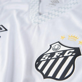 Camisa Infantil Santos I 25/26 s/n Torcedor Umbro - Branco+Cinza