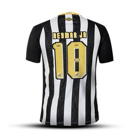 Camisa Santos II 25/26 Branca - NEYMAR JR 10 - Preto e Branco